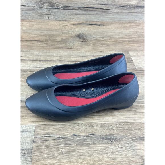 CROCS Shoes - Crocs Lina Iconic Comfort Ballet Flats Women's Size 6 Black Slip On Shoe…